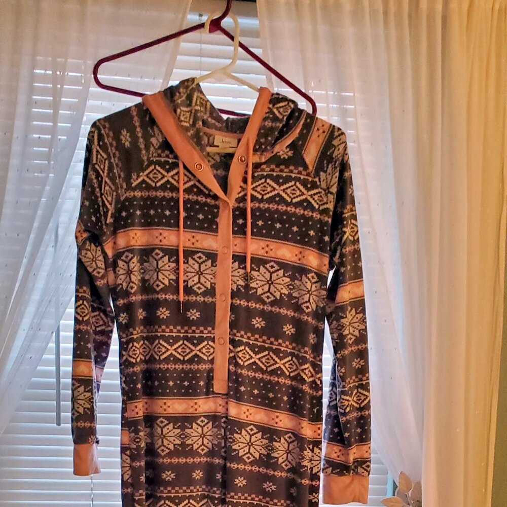 Hooded Velour Onesie Unionsuit Pajamas